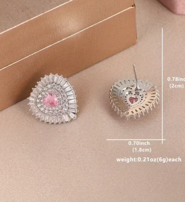 Rectangle 62 Boucles d'Oreilles Cœur "Bling Bling