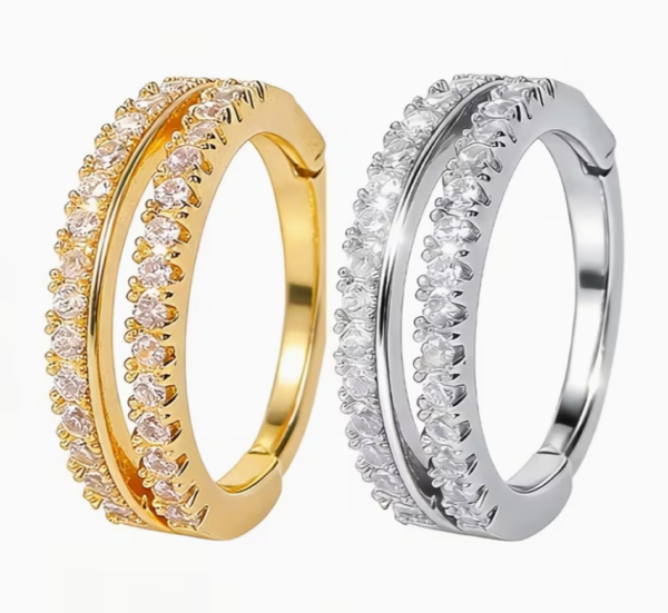 Rectangle 65 Bague de Nez "Double Illusion