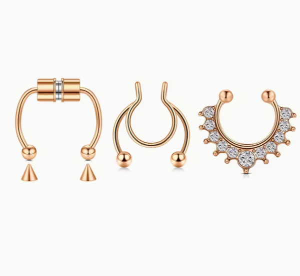 Faux Anneau de Nez & Manchette d'Oreille