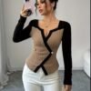 Haut Femme Élégant à Color Block – Style Casual Chic – Image 3