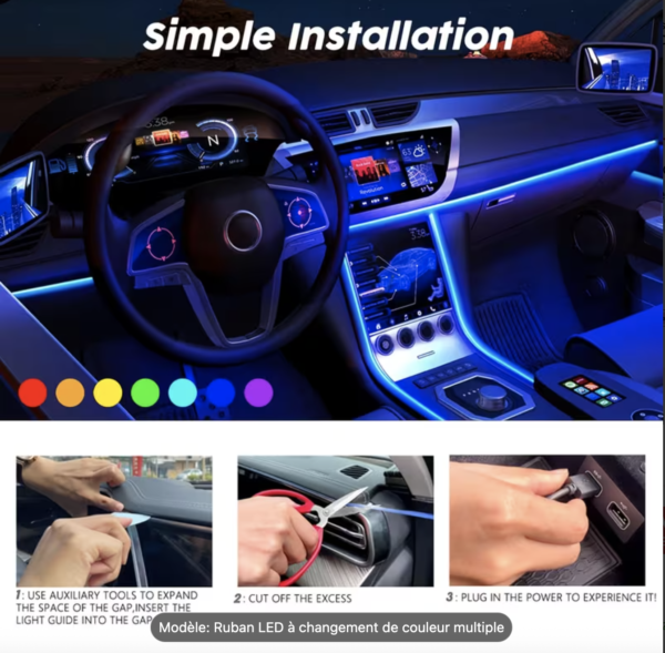 DriveGlow – Kit d'Ambiance Fibre Optique RGB