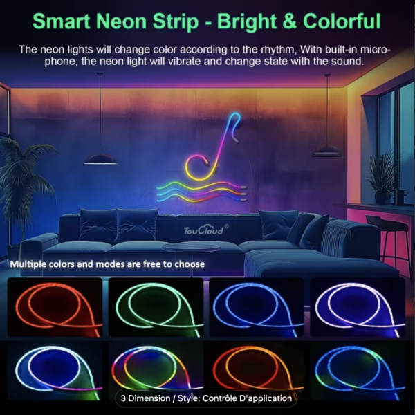 RainbowWave – Néon LED Intelligent à Synchronisation Rythmique