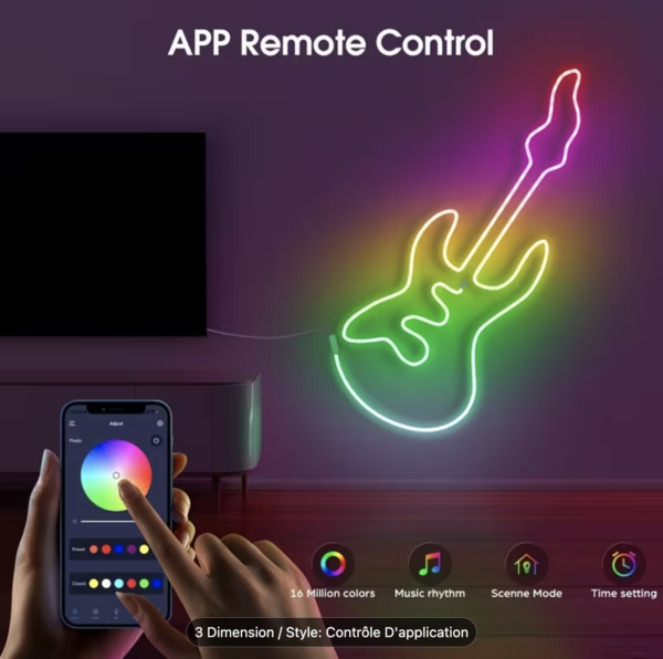 RainbowWave – Néon LED Intelligent à Synchronisation Rythmique