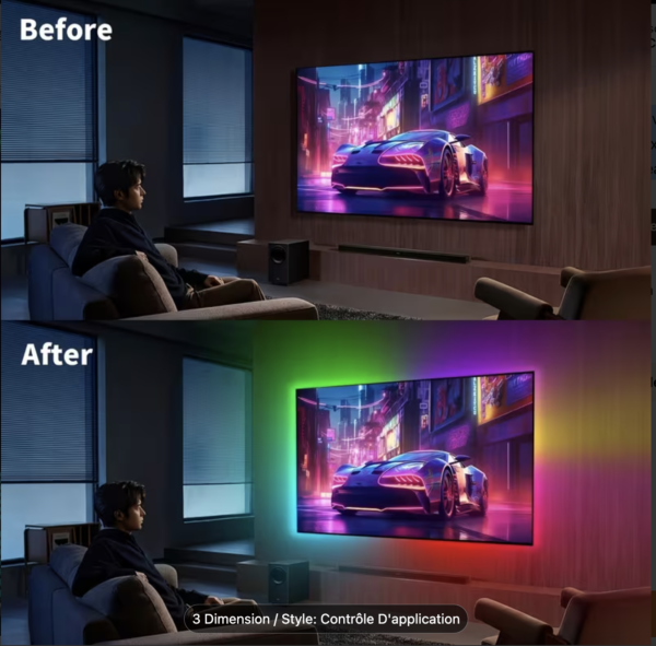 RainbowWave – Néon LED Intelligent à Synchronisation Rythmique