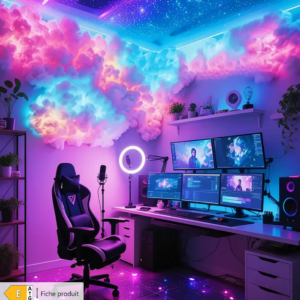 AJK Lampe Nuage LED (190cm/74.8in) | Synchronisation Musicale RGB,