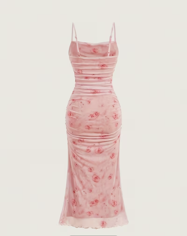Robe Froncée Rose Dahlia