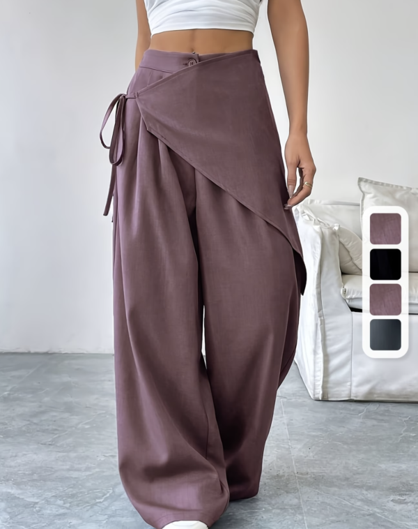 Pantalon uni Épure Croisée-Femme