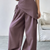 Pantalon uni Épure Croisée-Femme