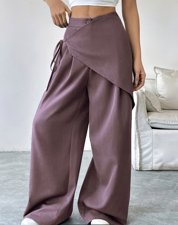 Pantalon uni Épure Croisée-Femme