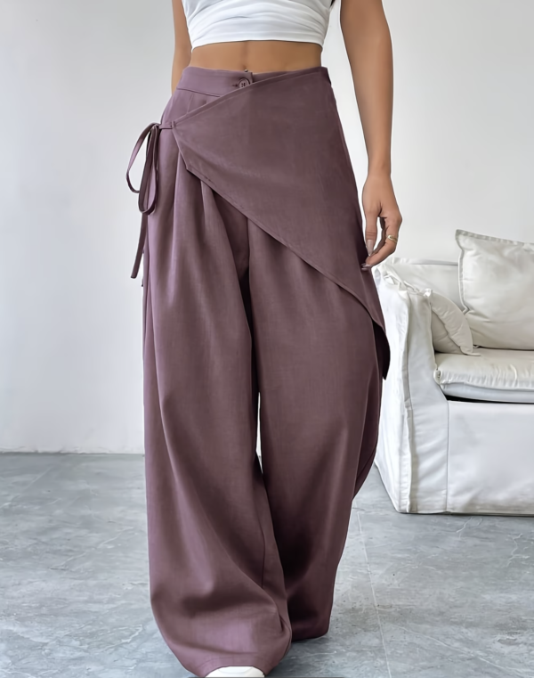 Pantalon uni Épure Croisée-Femme
