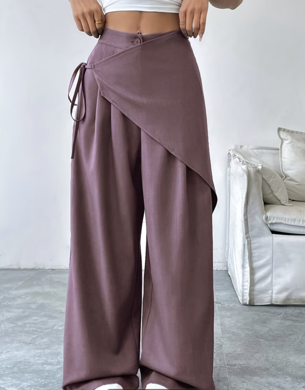 Pantalon uni Épure Croisée-Femme