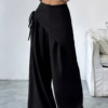 Pantalon uni Épure Croisée-Femme