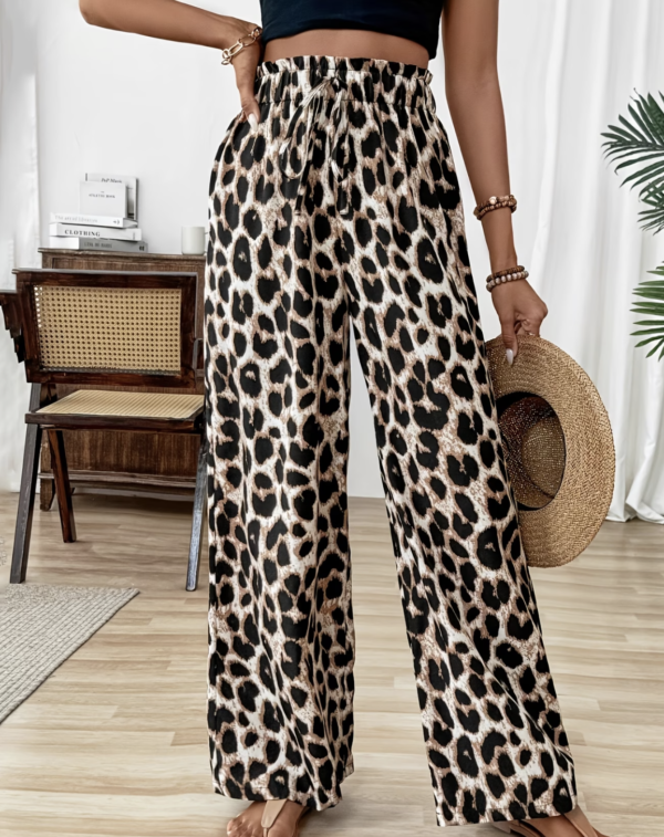 Pantalon Large Imprimé Léopard (Clair, descriptif et optimal pour la recherche)