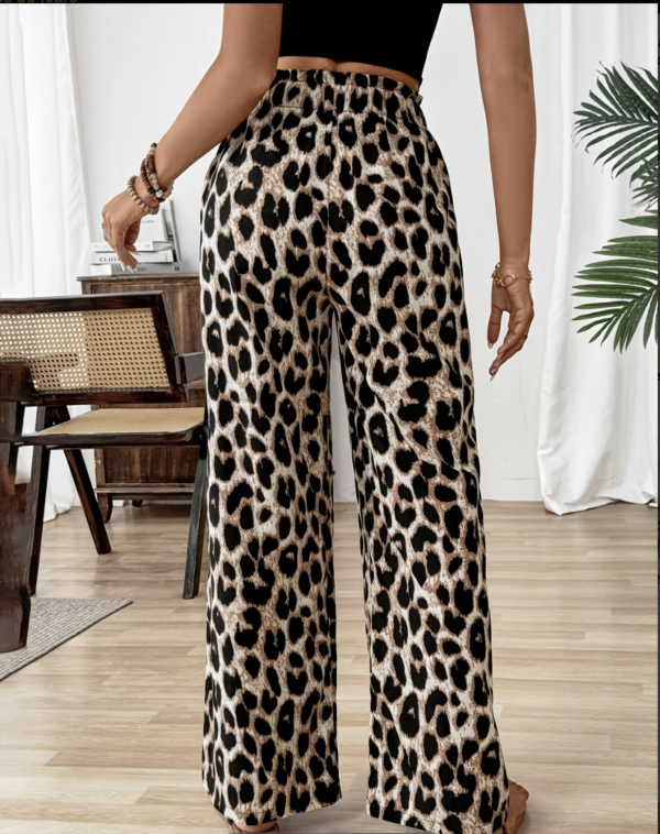 Pantalon Large Imprimé Léopard (Clair, descriptif et optimal pour la recherche)
