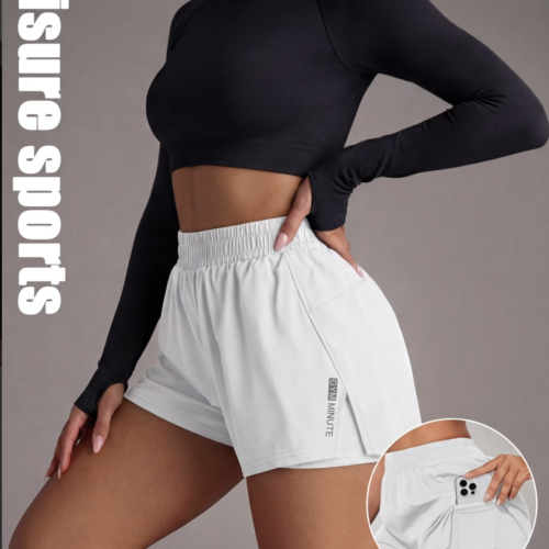 Short de Fitness Double Épaisseur avec Poches