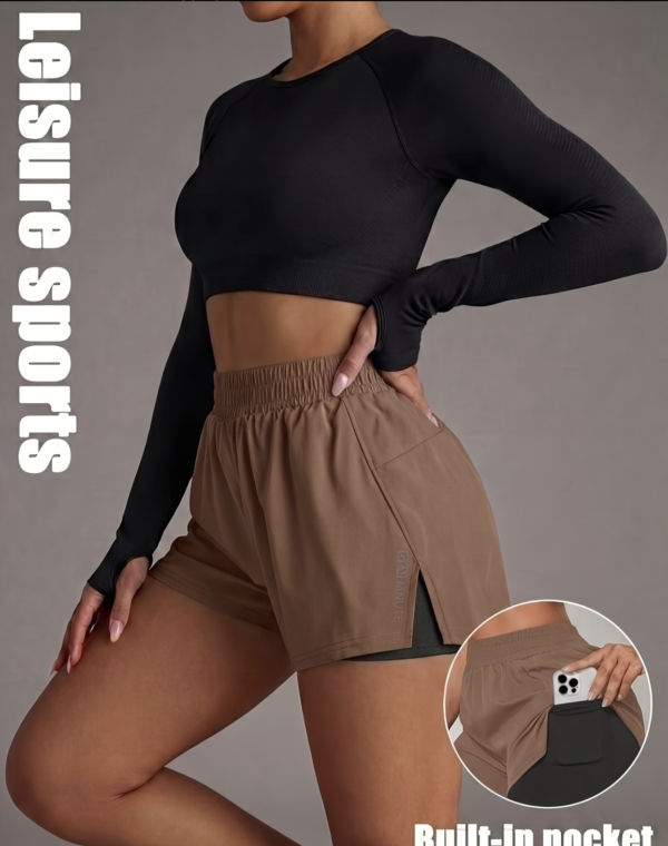 Short de Fitness Double Épaisseur avec Poches