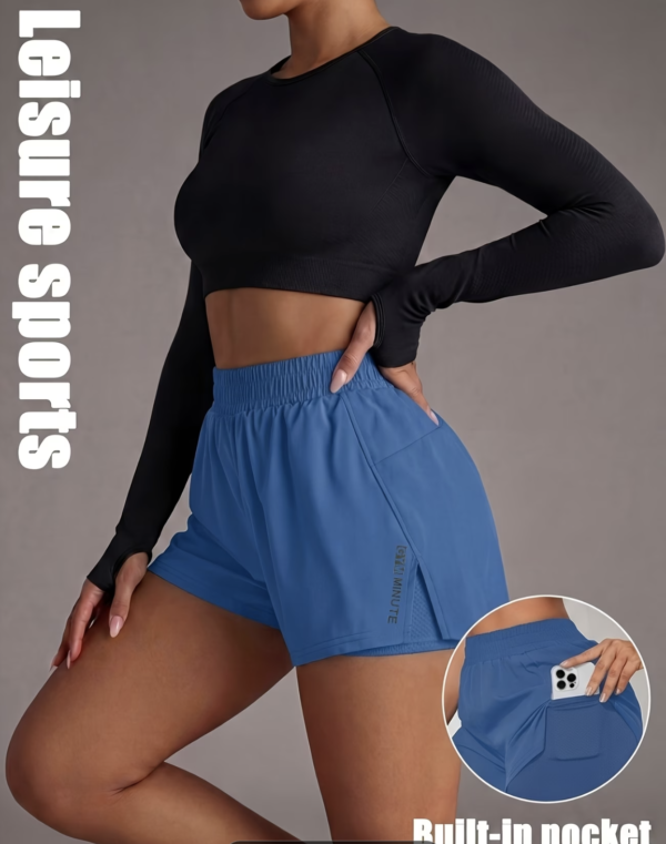 Short de Fitness Double Épaisseur avec Poches