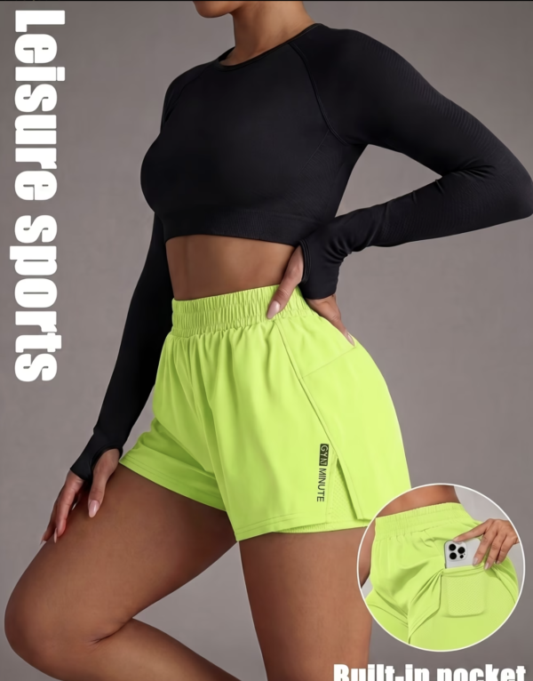 Short de Fitness Double Épaisseur avec Poches