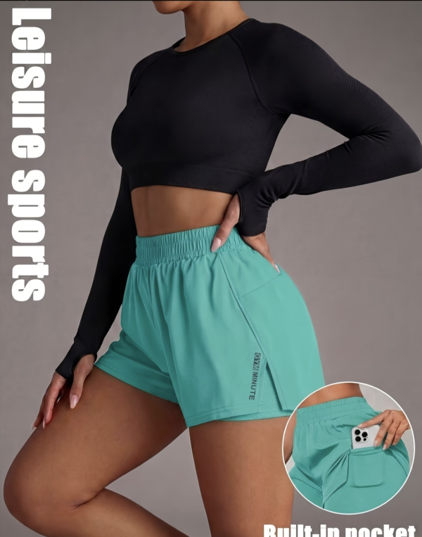 Short de Fitness Double Épaisseur avec Poches