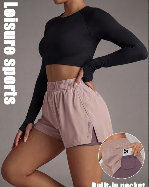 Short de Fitness Double Épaisseur avec Poches