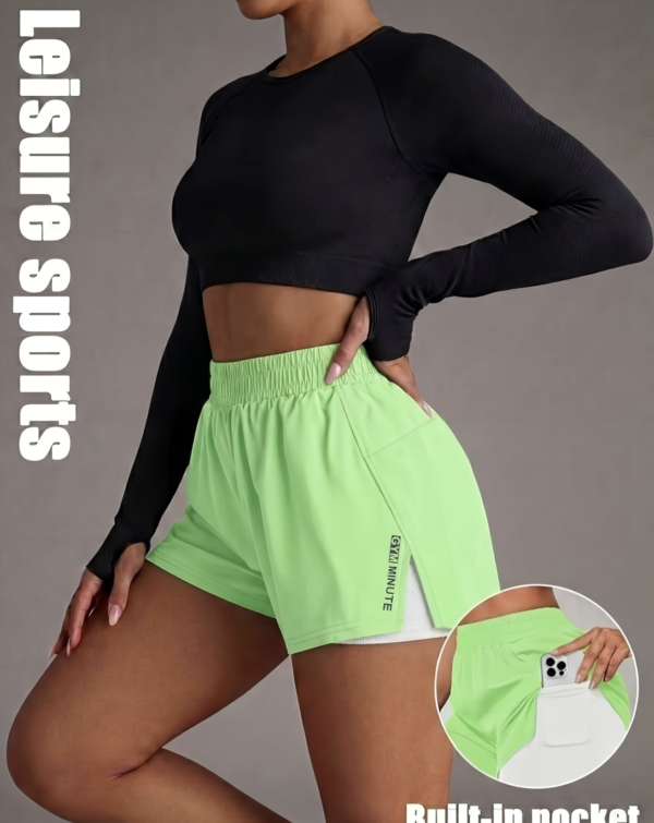 Short de Fitness Double Épaisseur avec Poches