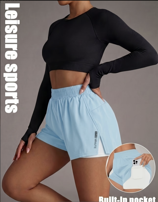 Short de Fitness Double Épaisseur avec Poches