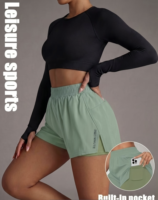 Short de Fitness Double Épaisseur avec Poches