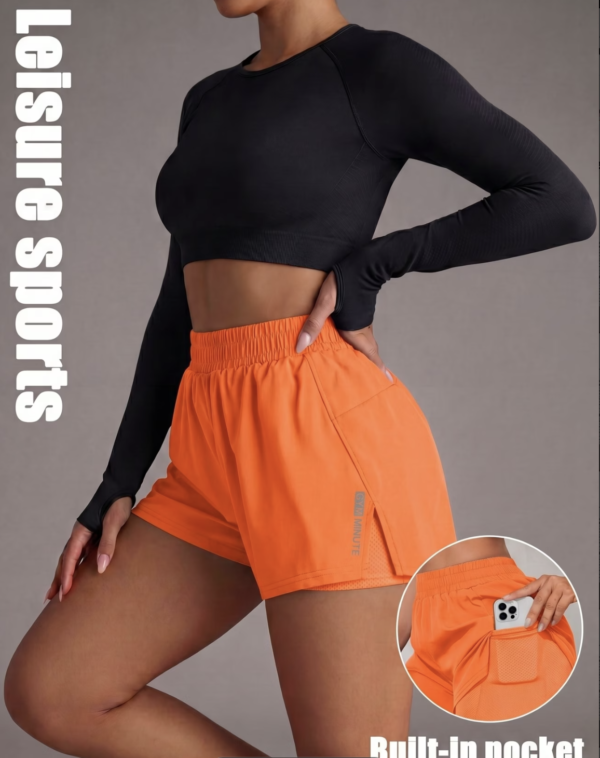 Short de Fitness Double Épaisseur avec Poches