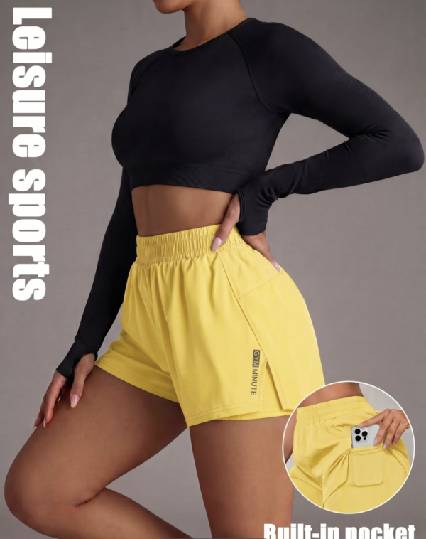 Short de Fitness Double Épaisseur avec Poches