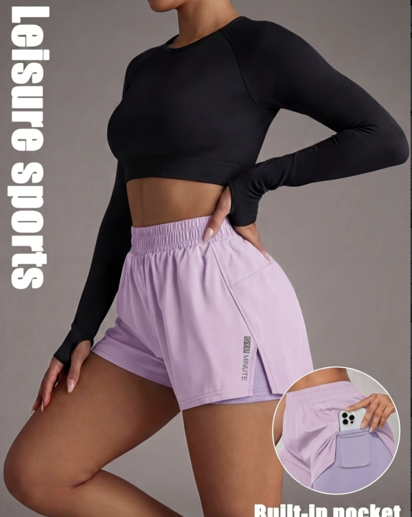 Short de Fitness Double Épaisseur avec Poches