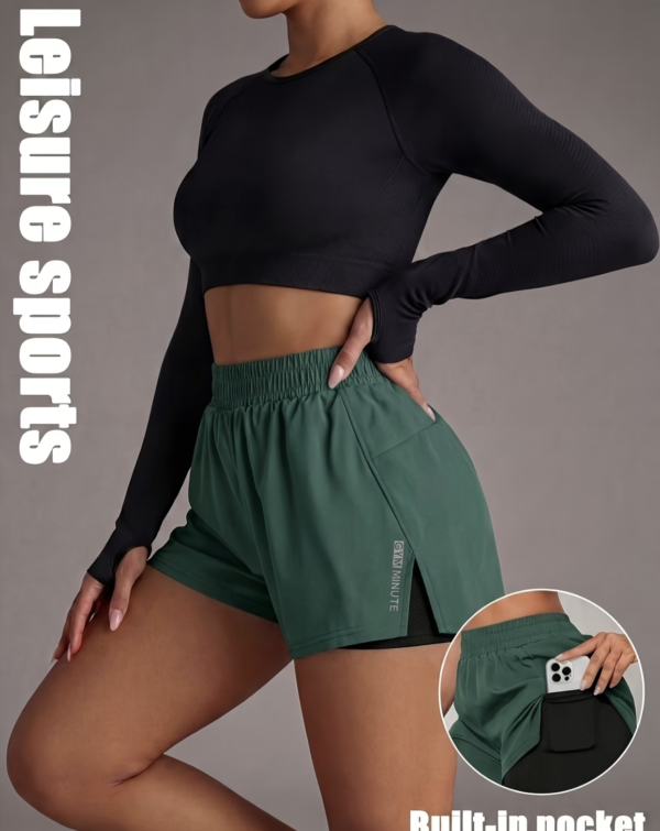 Short de Fitness Double Épaisseur avec Poches