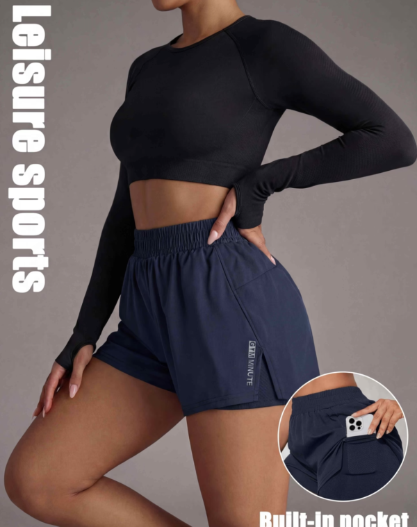 Short de Fitness Double Épaisseur avec Poches