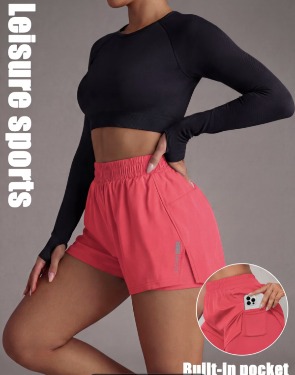 Short de Fitness Double Épaisseur avec Poches