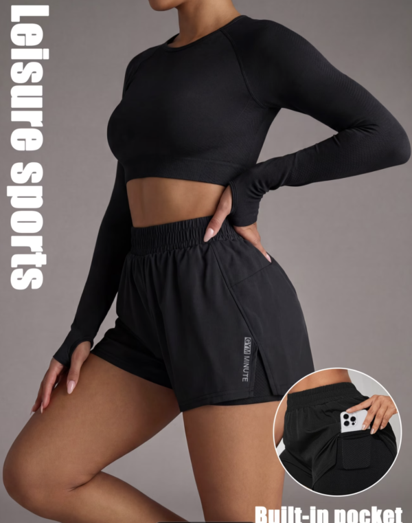 Short de Fitness Double Épaisseur avec Poches