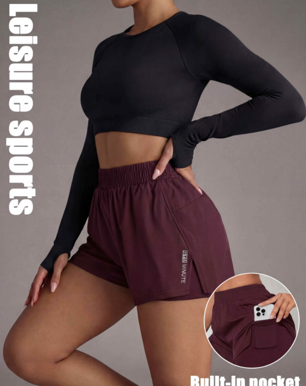 Short de Fitness Double Épaisseur avec Poches