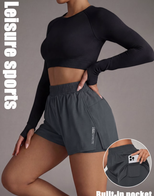 Short de Fitness Double Épaisseur avec Poches