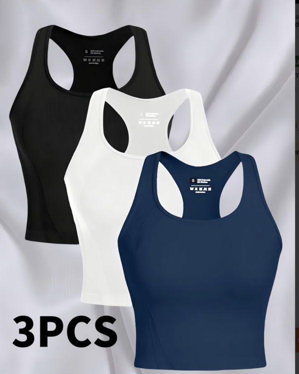 Lot de 3 Débardeurs de Sport Crop Top