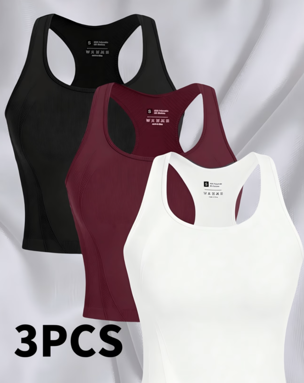 Lot de 3 Débardeurs de Sport Crop Top