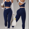 Ensemble Athleisure Large Bretelles et Leggings Sans Couture
