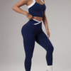 Ensemble Athleisure Large Bretelles et Leggings Sans Couture