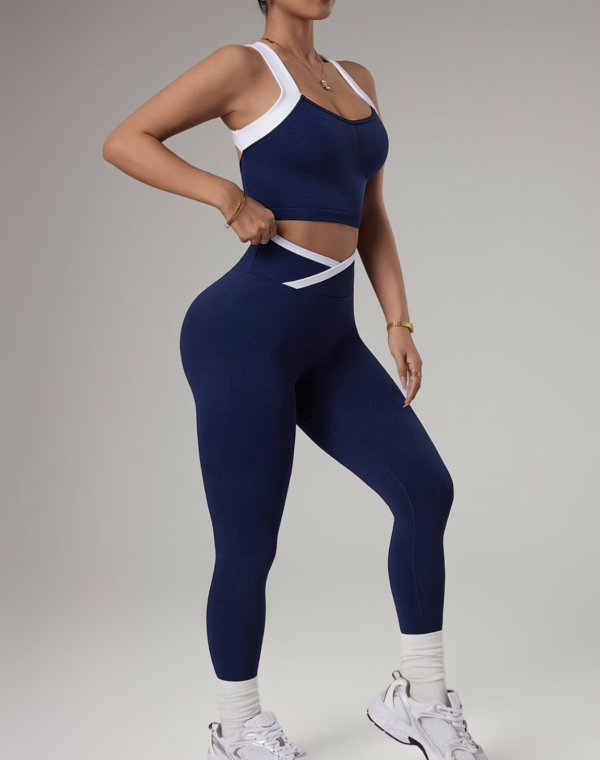 Ensemble Athleisure Large Bretelles et Leggings Sans Couture