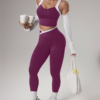 Ensemble Athleisure Large Bretelles et Leggings Sans Couture