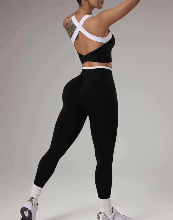 Ensemble Athleisure Large Bretelles et Leggings Sans Couture
