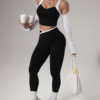Ensemble Athleisure Large Bretelles et Leggings Sans Couture