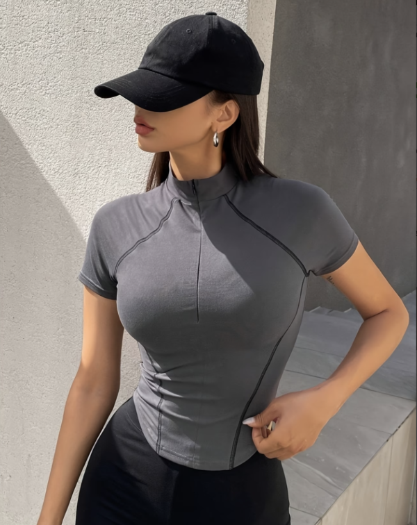 Haut de Sport Demi-Zippé Extérieur