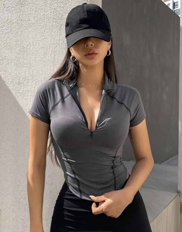Haut de Sport Demi-Zippé Extérieur