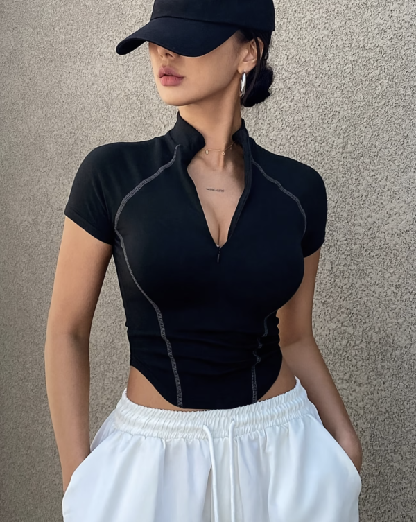 Haut de Sport Demi-Zippé Extérieur