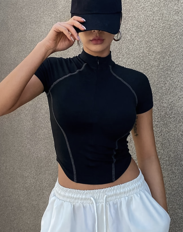 Haut de Sport Demi-Zippé Extérieur