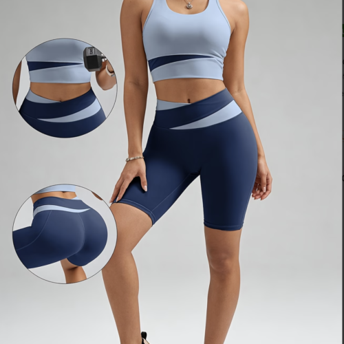 Ensemble de Sport 2 Pièces à Blocs de Couleurs