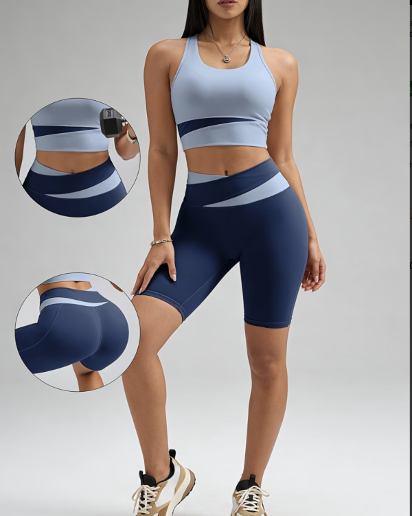 Ensemble de Sport 2 Pièces à Blocs de Couleurs